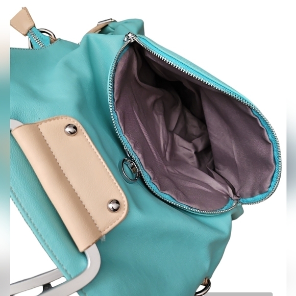 Mioni Multi Purpose Multi Functional Bag Light Turquoise and Tan color - Picture 5 of 8